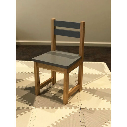 Kids Timber Chair in Colour Grey & Natural Indoor Outdoor For Boys and Girls