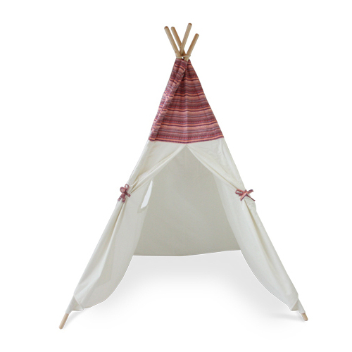 Kids Large Canvas Cotton Play Tent Teepee in Native American Aztec Boho Print timber post Tee Pee Tipi Indoor 