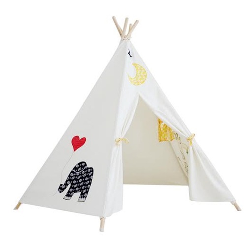 Large Canvas Cotton Elephant Play Tent Teepee 5 timber post Tee Pee Tipi Indoor