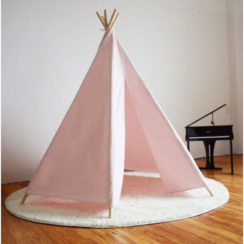 Kids Large Pink Hexagon Shape Cotton Canvas Play Tent Teepee Indoor Tipi Tee Pee