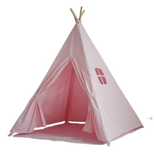 Kids Large Canvas Cotton Pink Teepee Indoor Tipi Girls Play Tent Tee Pee