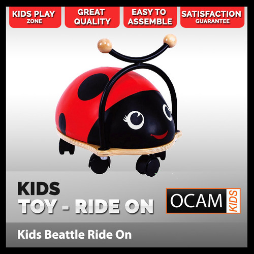 Ocam Kids Ride On Bug Beetle Ladybug Ladybird Wooden Bug Suitable for Boys Girls New