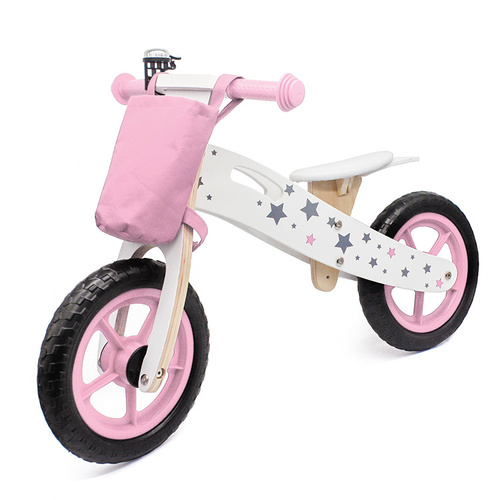 OCAM Kids Wooden Balance Bike 2 Wheeler in Pink